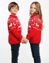Детские парные свитеры с оленями в ряд - фото3
