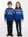 Детские парные свитеры с оленями в ряд - фото1