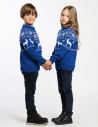 Детские парные свитеры с оленями в ряд - фото2