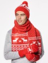 Мужские шапка, шарф и варежки с оленями - фото2