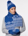 Мужские шапка, шарф и варежки со снежинкой - фото2