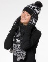 Женские шапка, шарф и варежки с оленями - фото3
