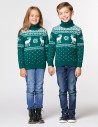 Детские парные свитеры с оленями - фото1