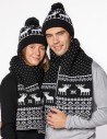 Шапка и шарф с оленями для мужчины и женщины - фото2