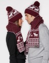 Шапка и шарф с оленями для мужчины и женщины - фото4