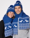 Шапка и шарф с оленями для мужчины и женщины - фото2