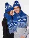 Шапка и шарф с оленями для мужчины и женщины - фото3
