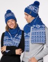 Шапка и шарф со снежинками для мужчины и женщины - фото4