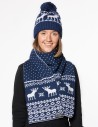 Женские шапка и шарф с оленями - фото3