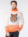 Мужской свитер с тигром c горлом - фото1