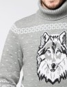 Мужской свитер с волком c горлом - фото5