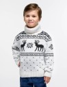 Детский свитер с оленями с горлом - фото1