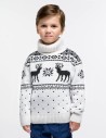 Детский свитер с оленями с горлом - фото2