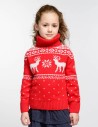Детский свитер с оленями с горлом - фото2