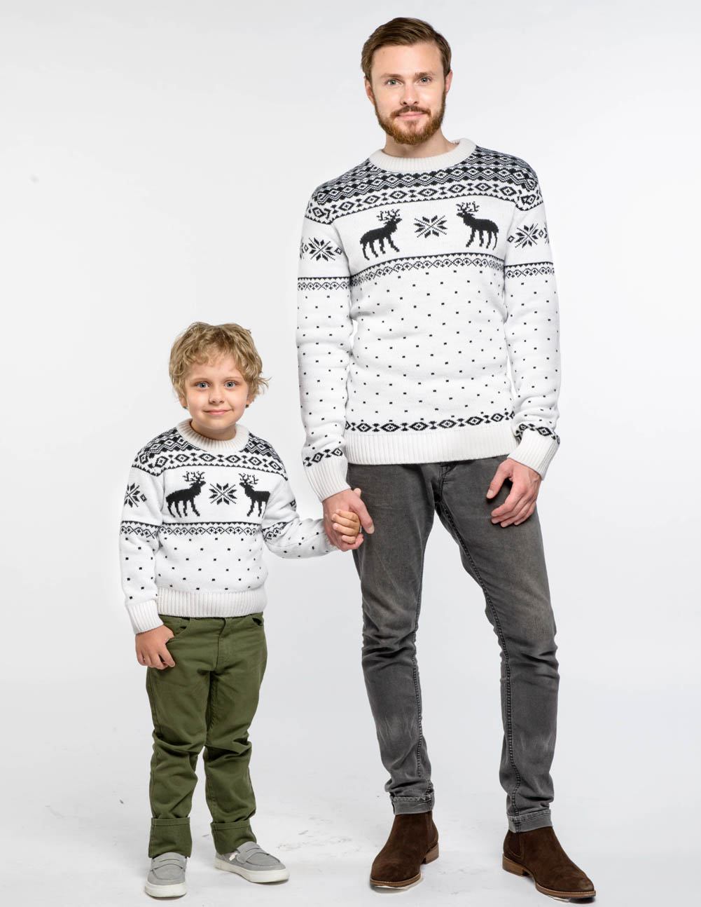 Свитеры с оленями для папы и сына - фото4