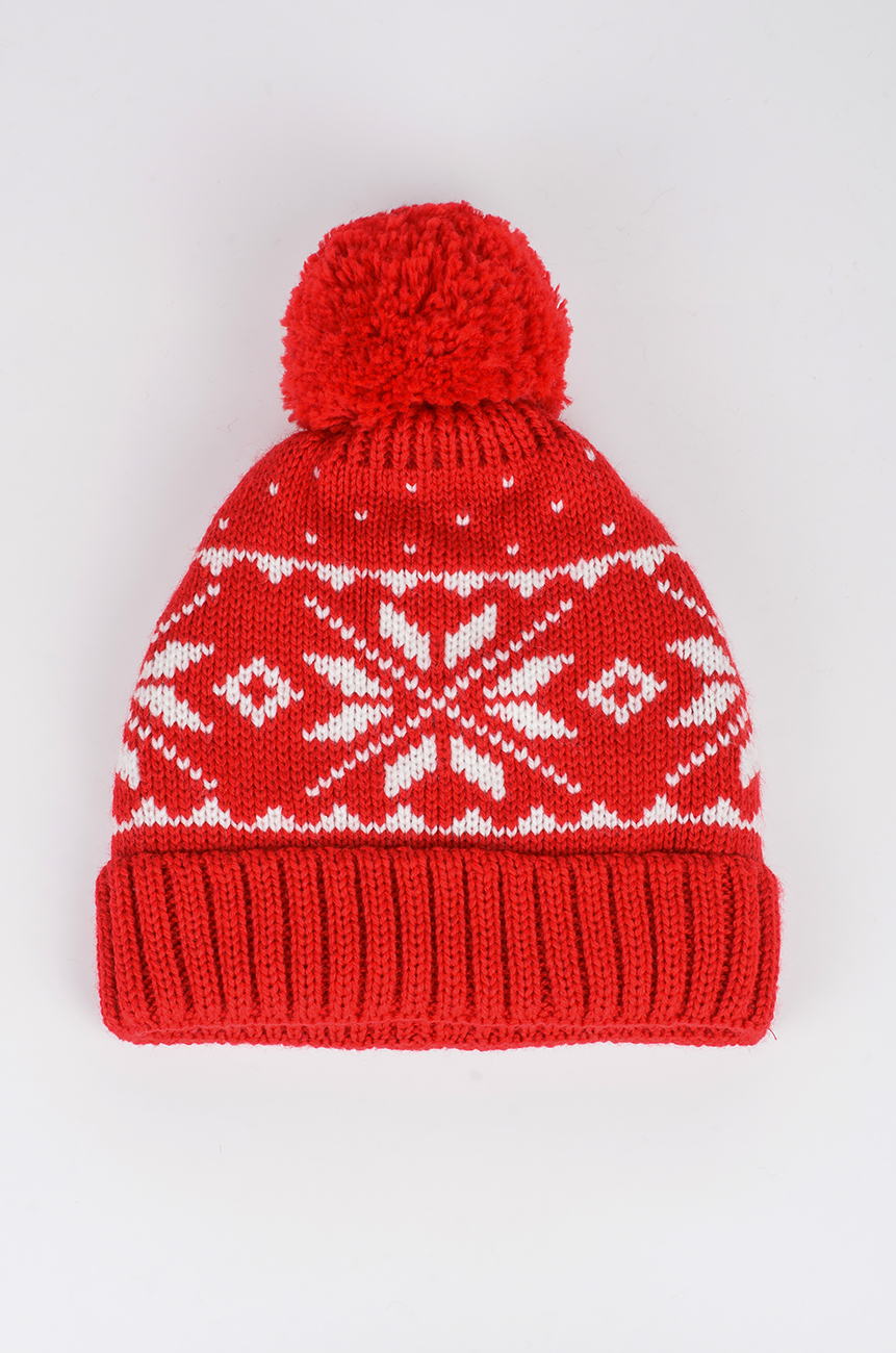 Женская шапка со скандинавскими снежинками - фото5