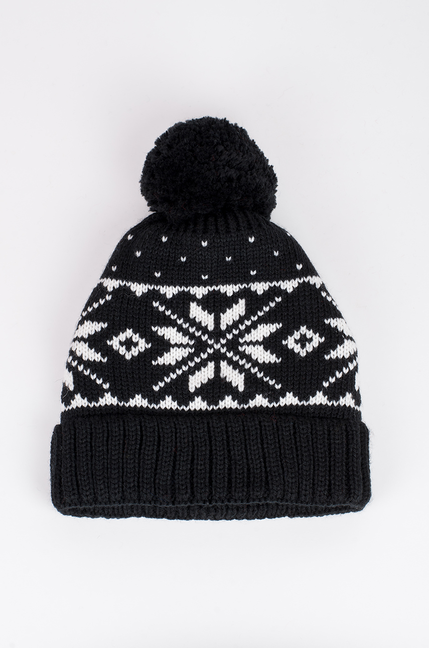 Женская шапка со скандинавскими снежинками - фото5