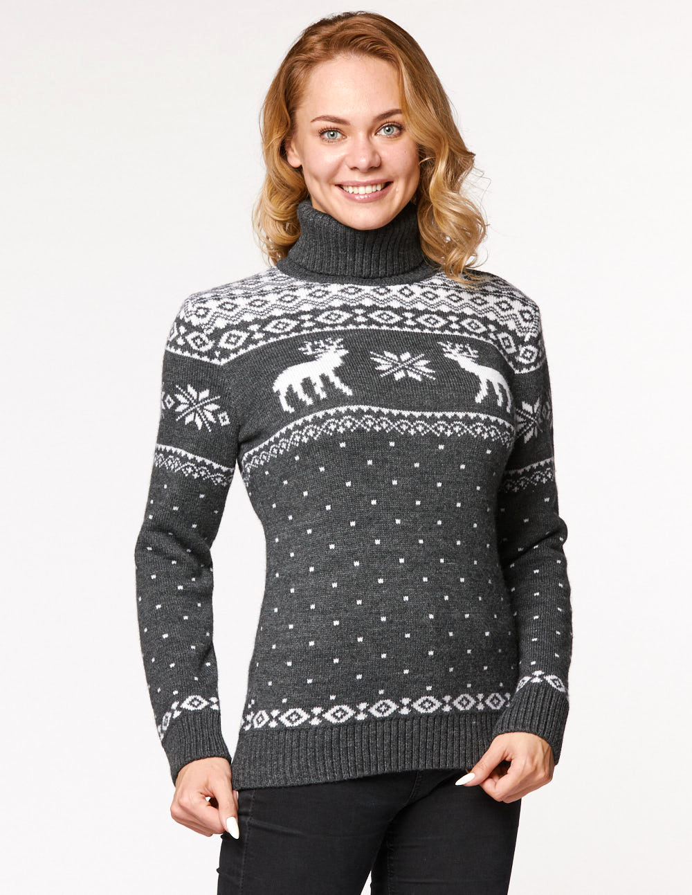 Женский свитер с оленями - фото5