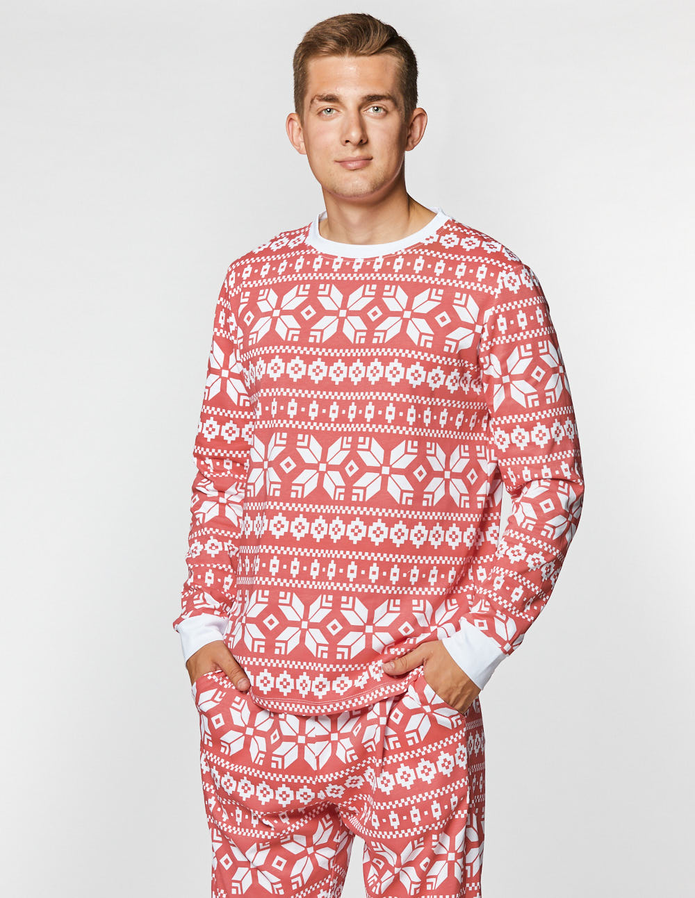 Мужская пижама со снежинками - фото1