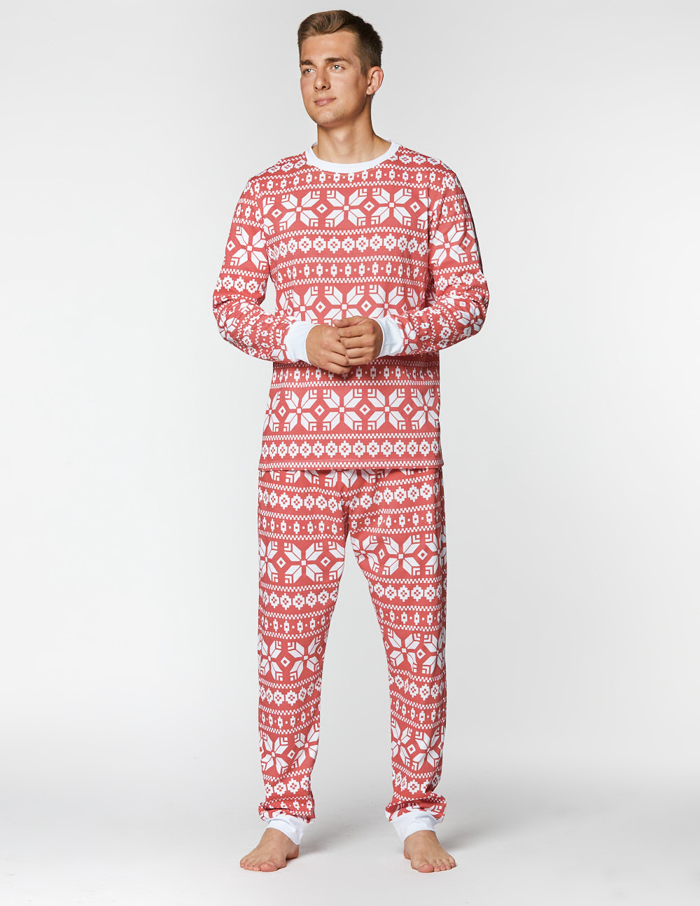Мужская пижама со снежинками - фото3