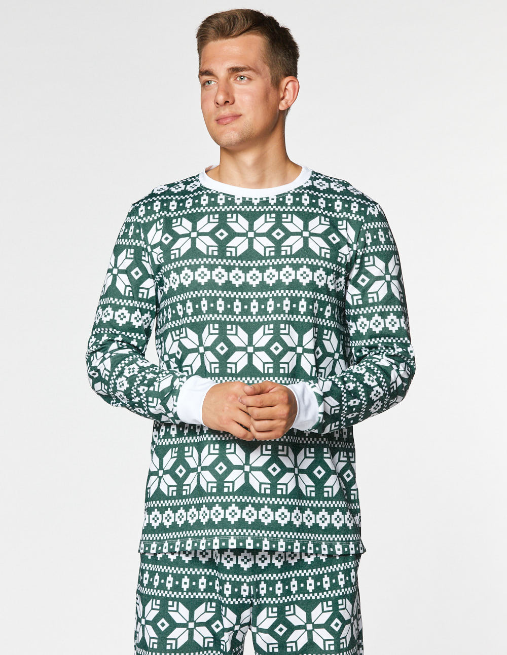 Мужская пижама со снежинками - фото2