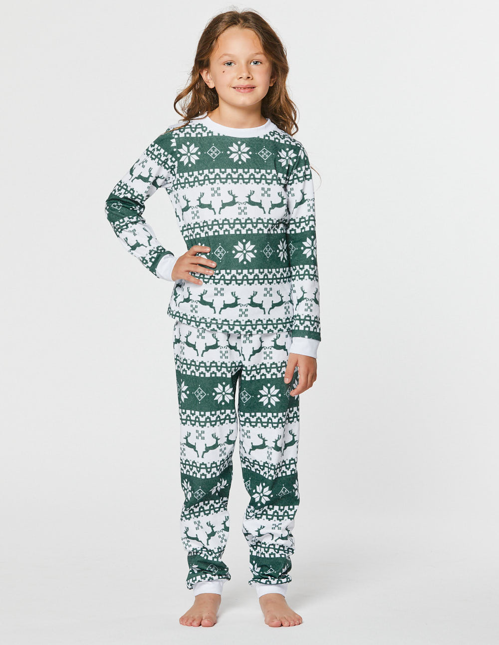 Пижама с оленями для девочки - фото3
