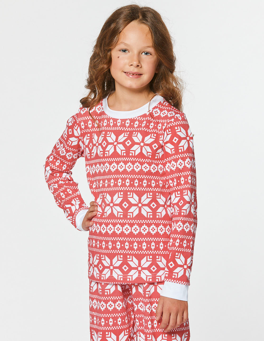 Пижама со снежинками для девочки - фото2