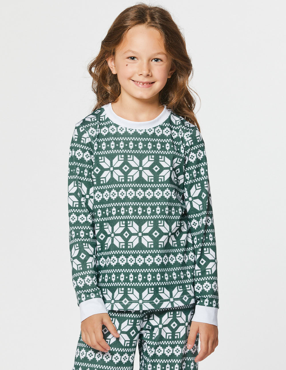 Пижама со снежинками для девочки - фото1