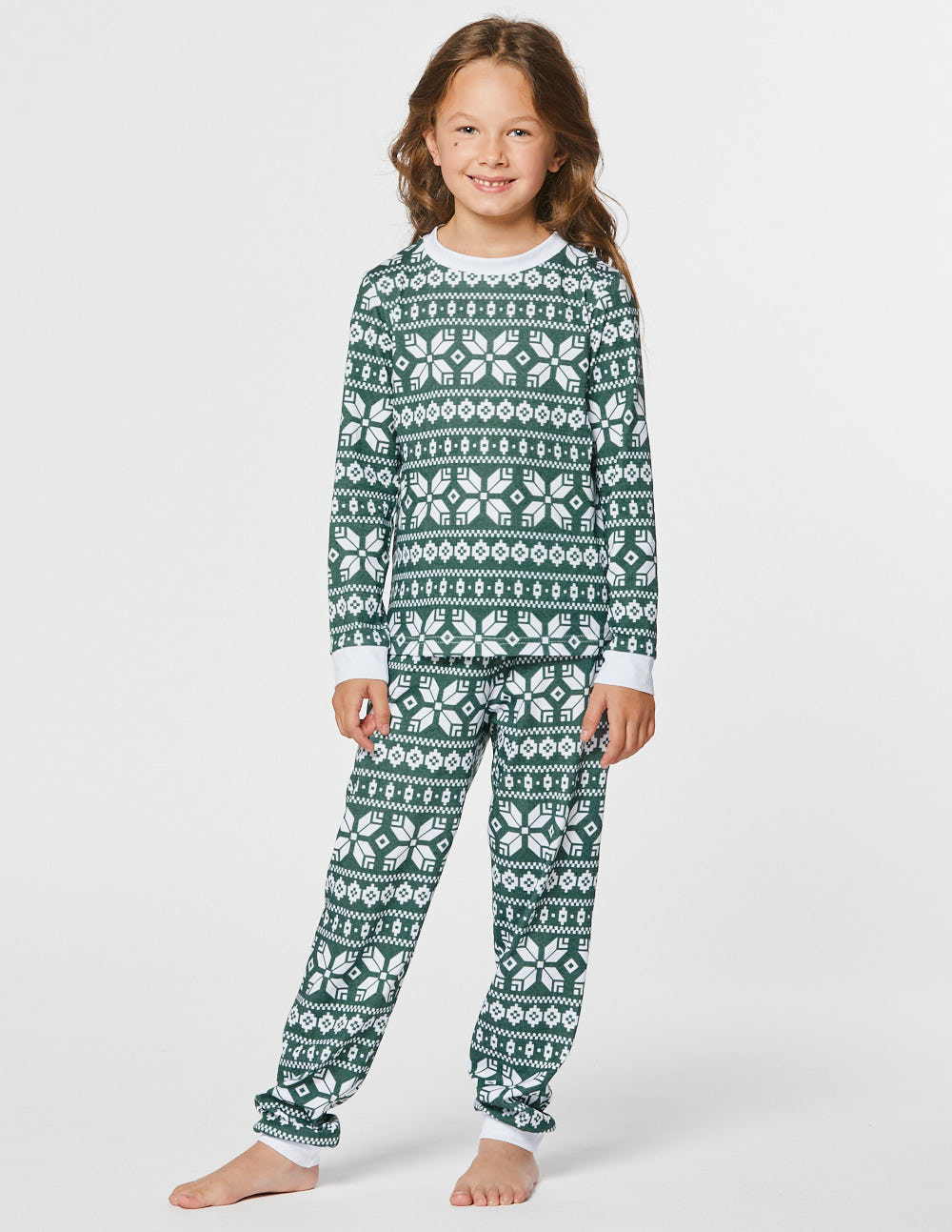 Пижама со снежинками для девочки - фото3