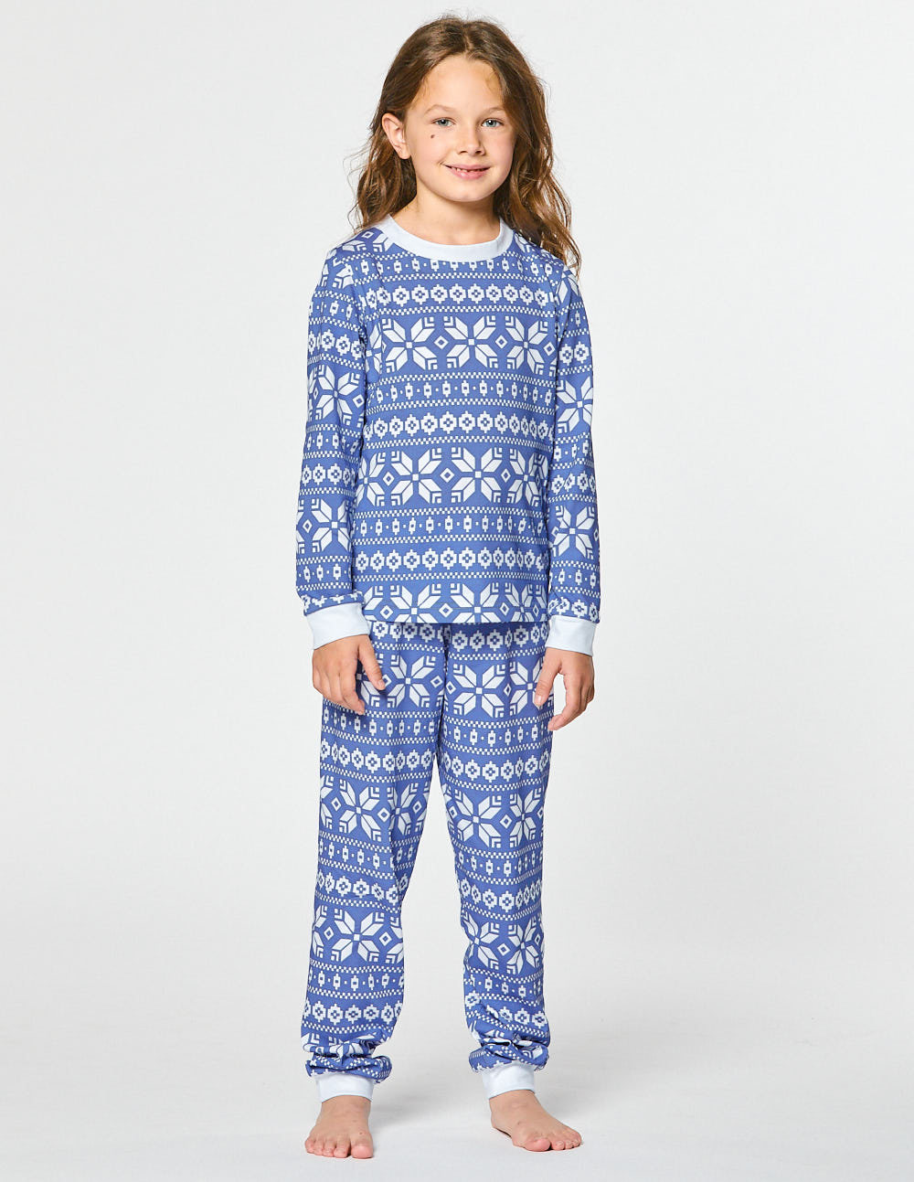 Пижама со снежинками для девочки - фото3