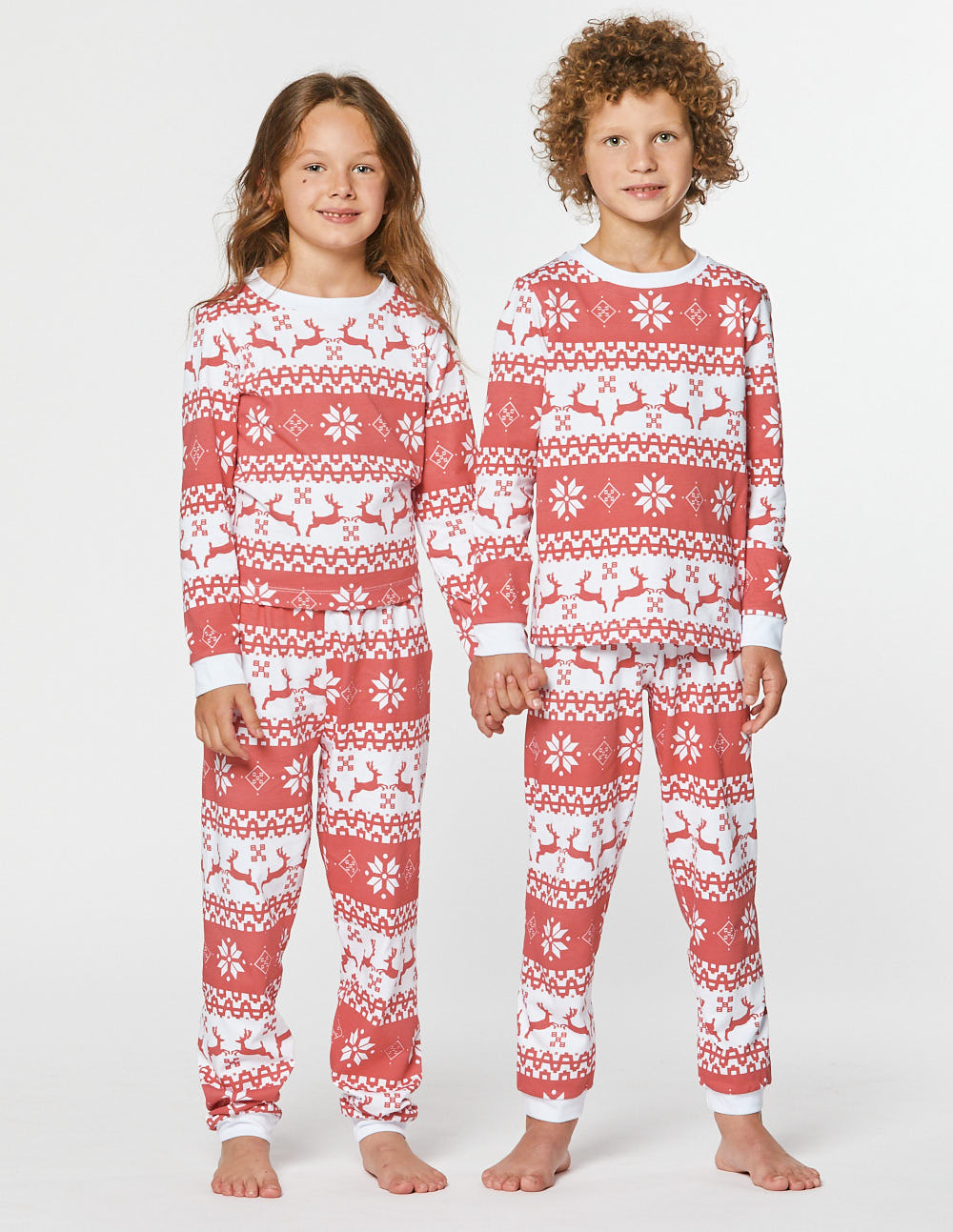 Детские парные пижамы с оленями - фото2
