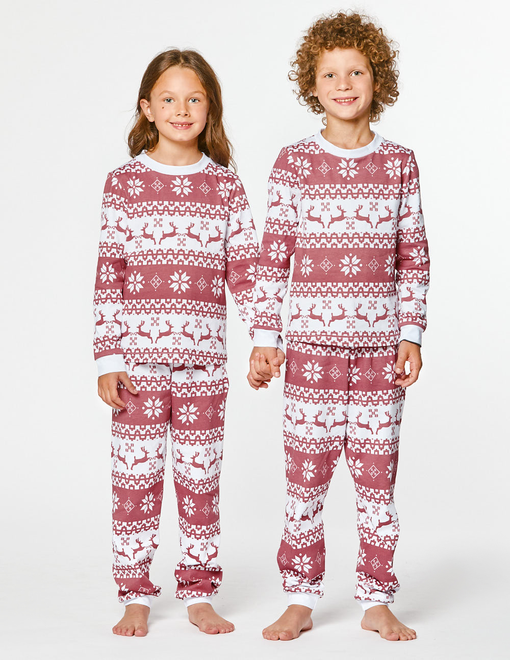 Детские парные пижамы с оленями - фото1