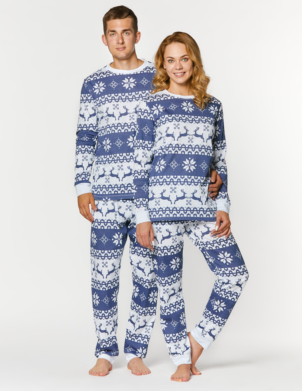 Мужская и женская пижамы с оленями - фото4