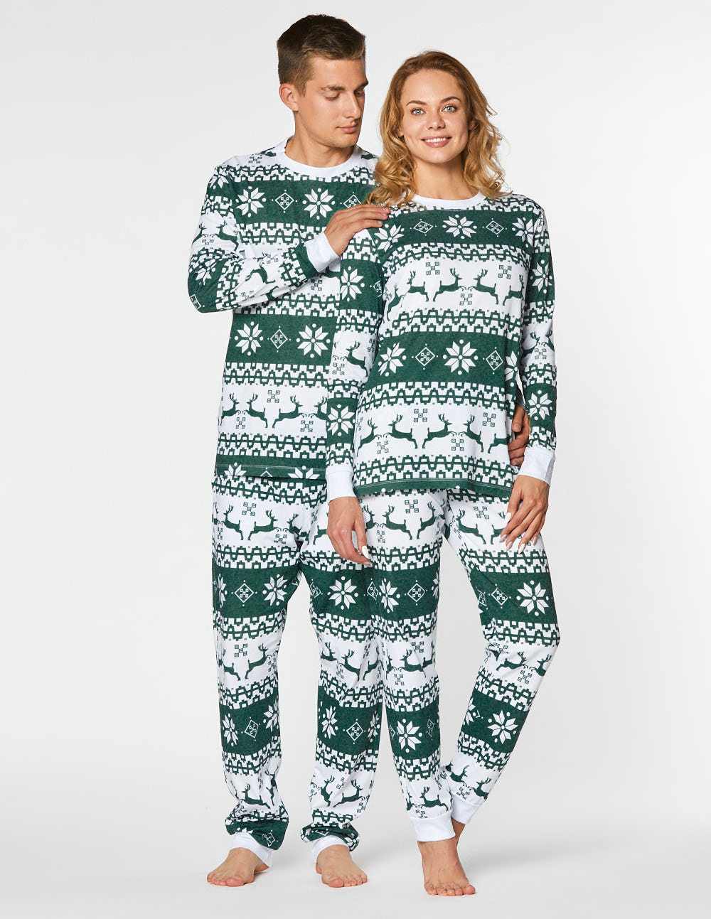 Мужская и женская пижамы с оленями - фото3