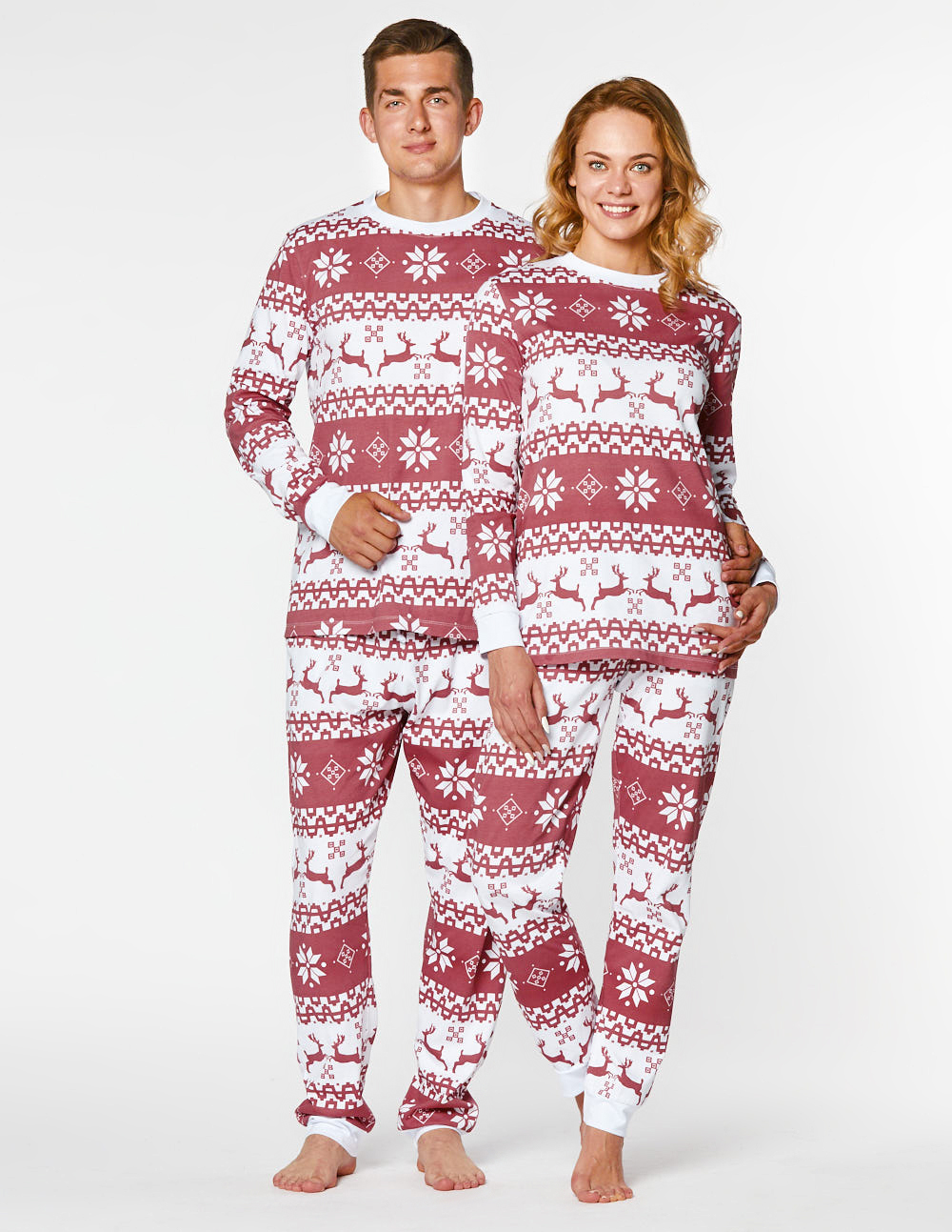 Мужская и женская пижамы с оленями - фото3