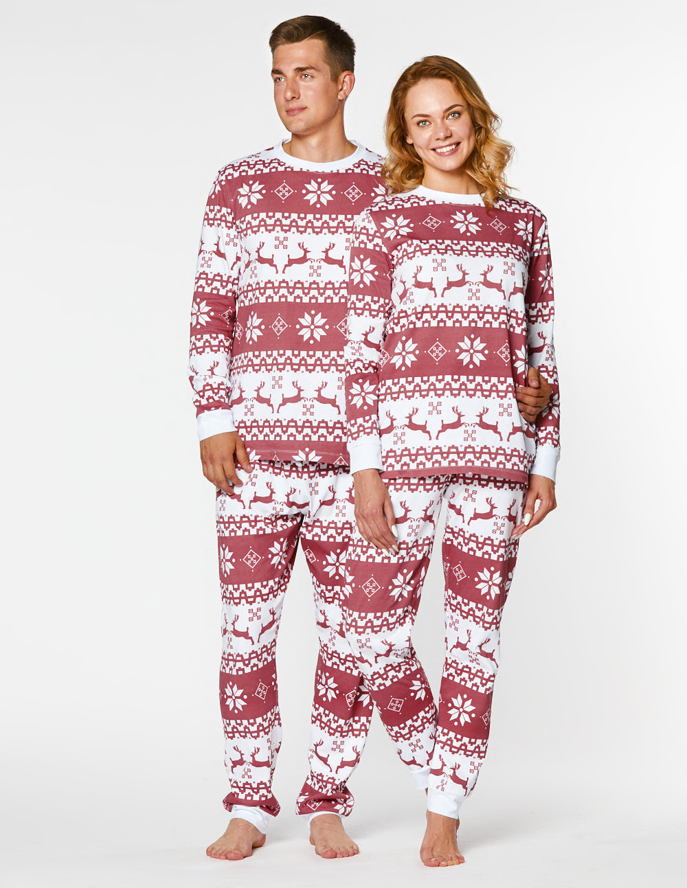 Мужская и женская пижамы с оленями - фото4