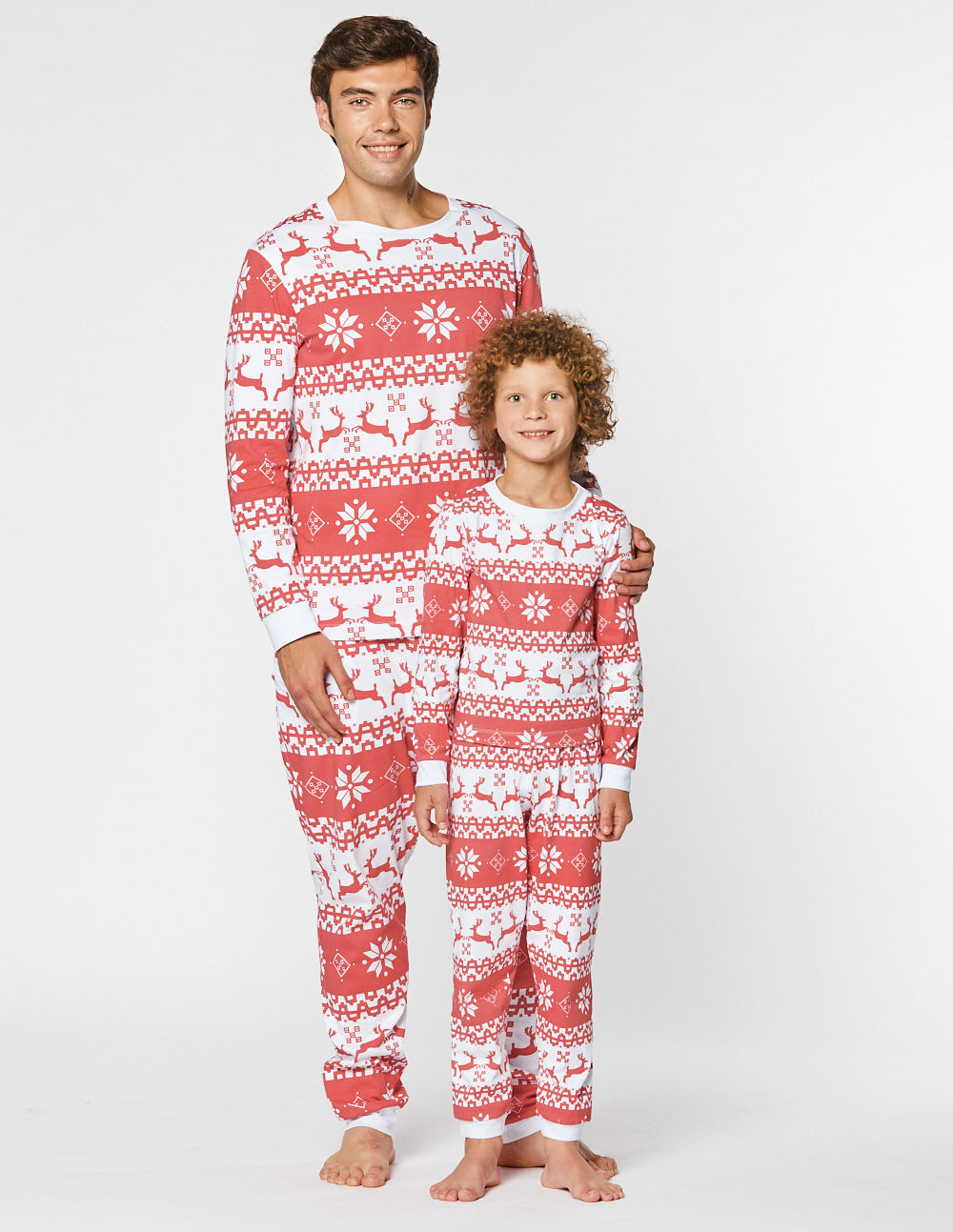Пижамы с оленями для папы и сына - фото3