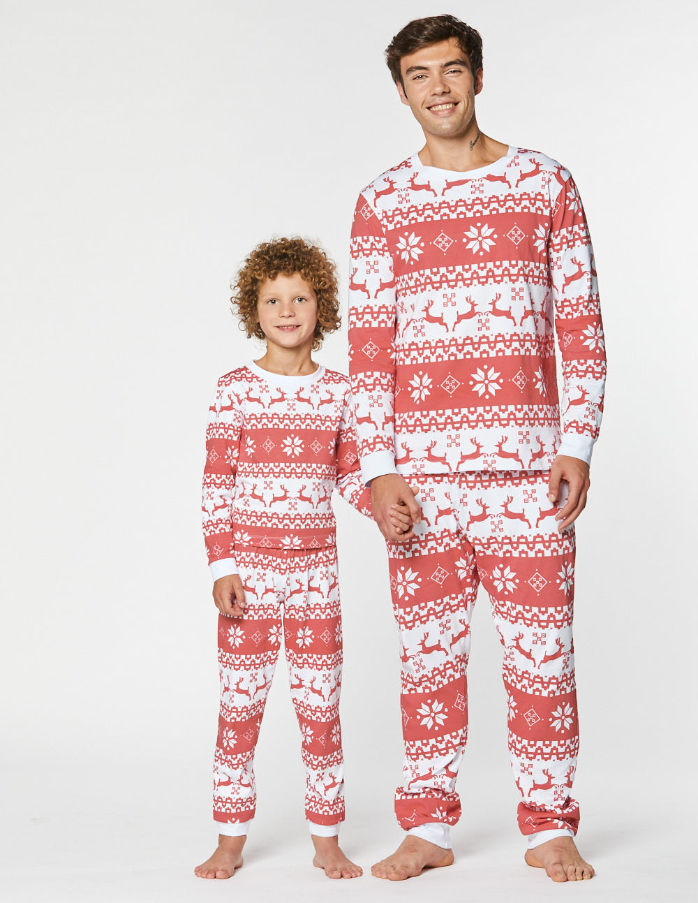 Пижамы с оленями для папы и сына - фото4