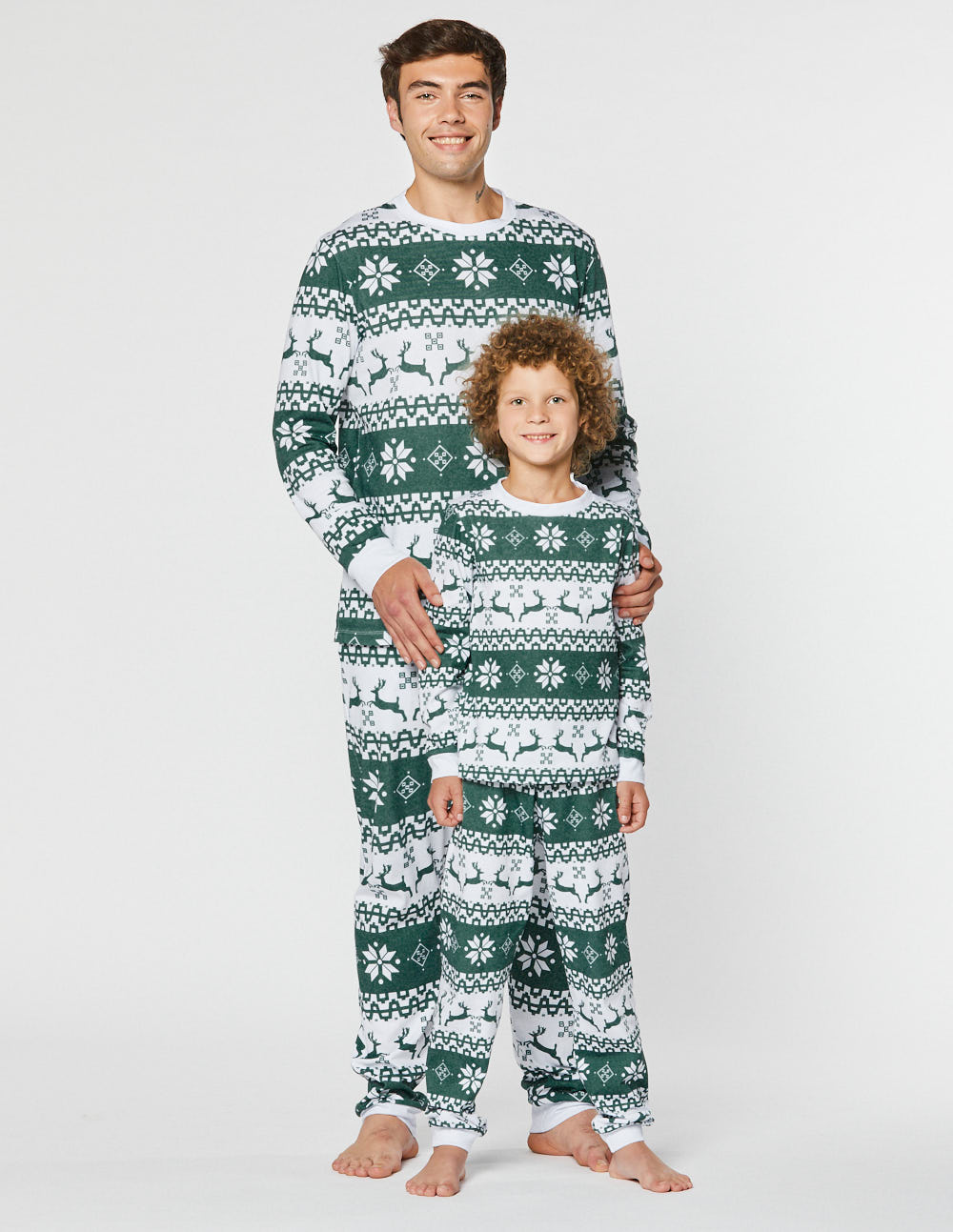 Пижамы с оленями для папы и сына - фото4