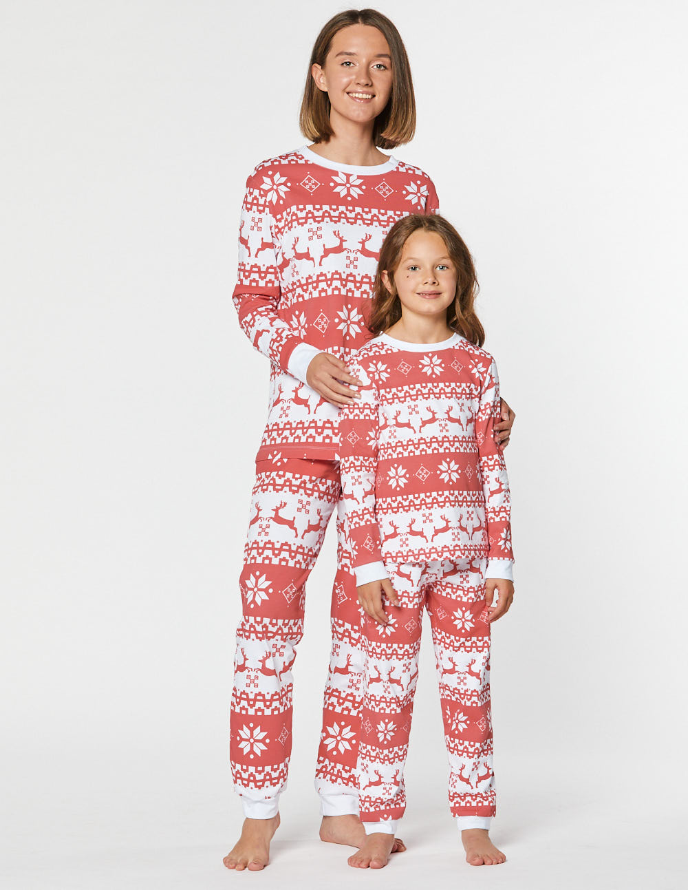 Пижамы с оленями для мамы и дочки - фото4