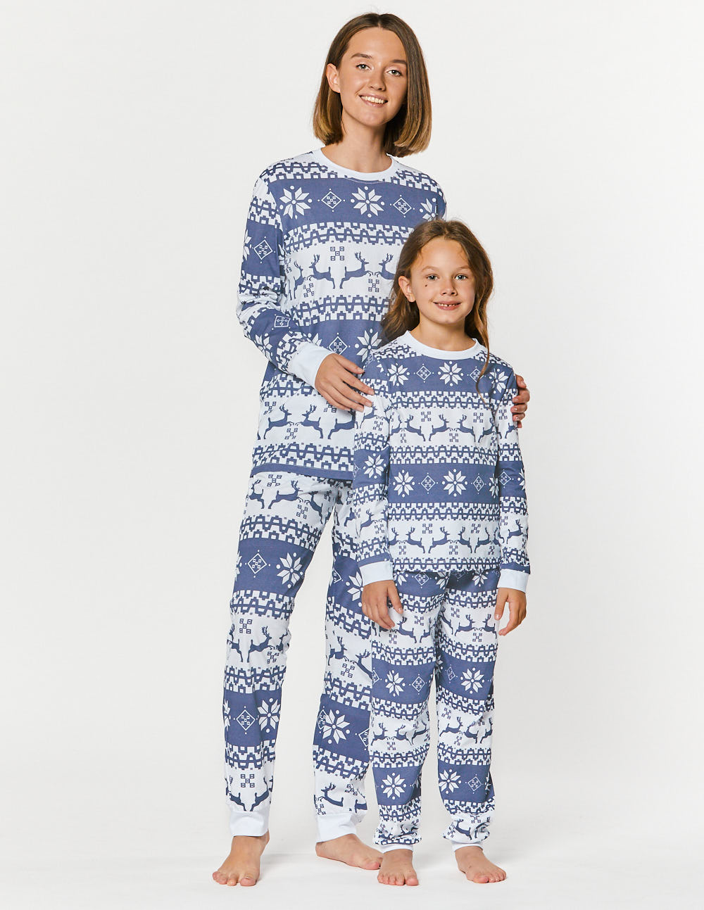 Пижамы с оленями для мамы и дочки - фото4