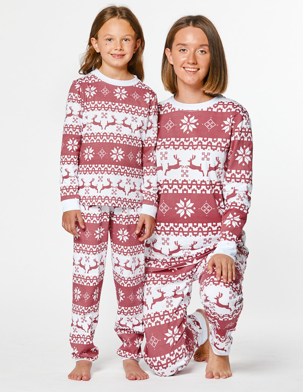 Пижамы с оленями для мамы и дочки - фото2