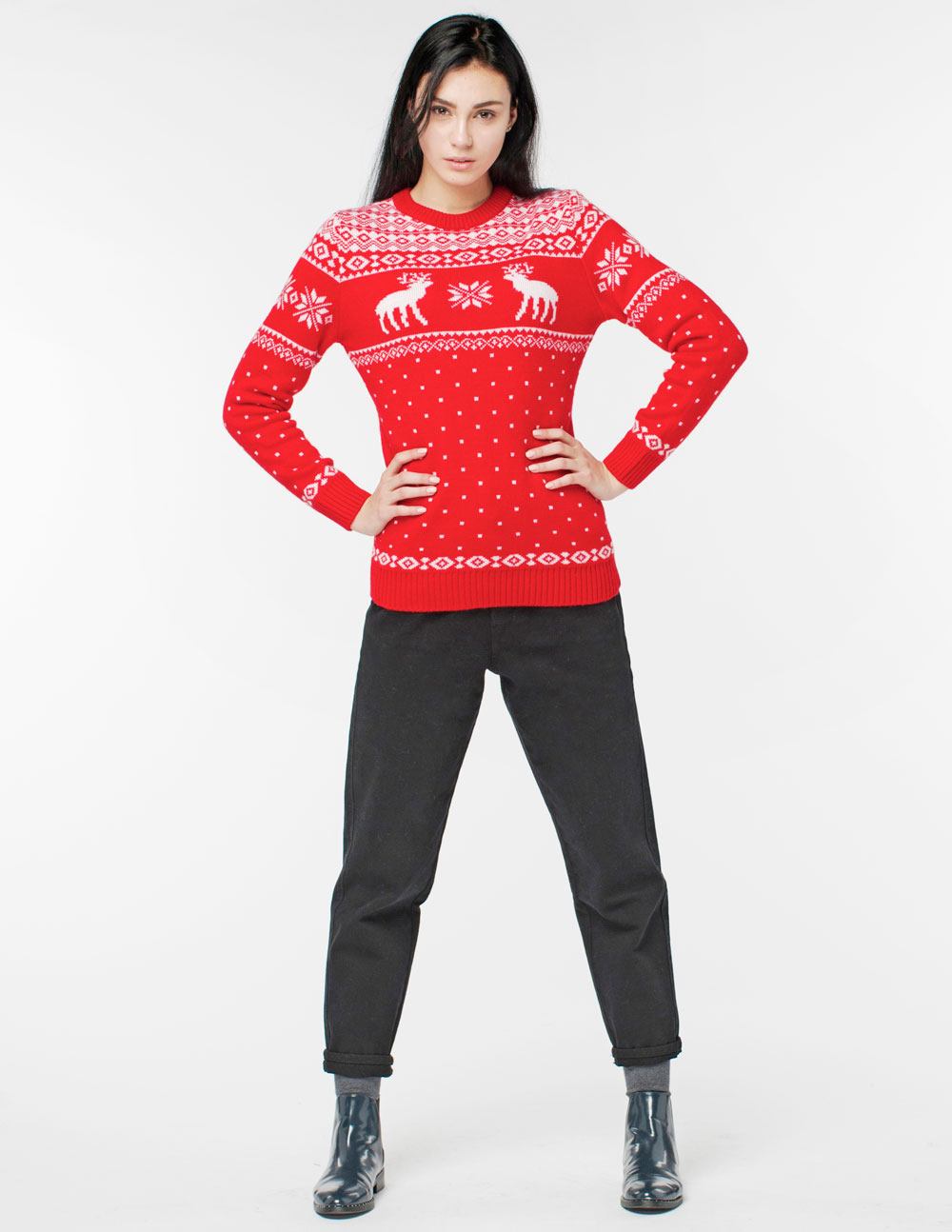 Женский свитер с оленями - фото4