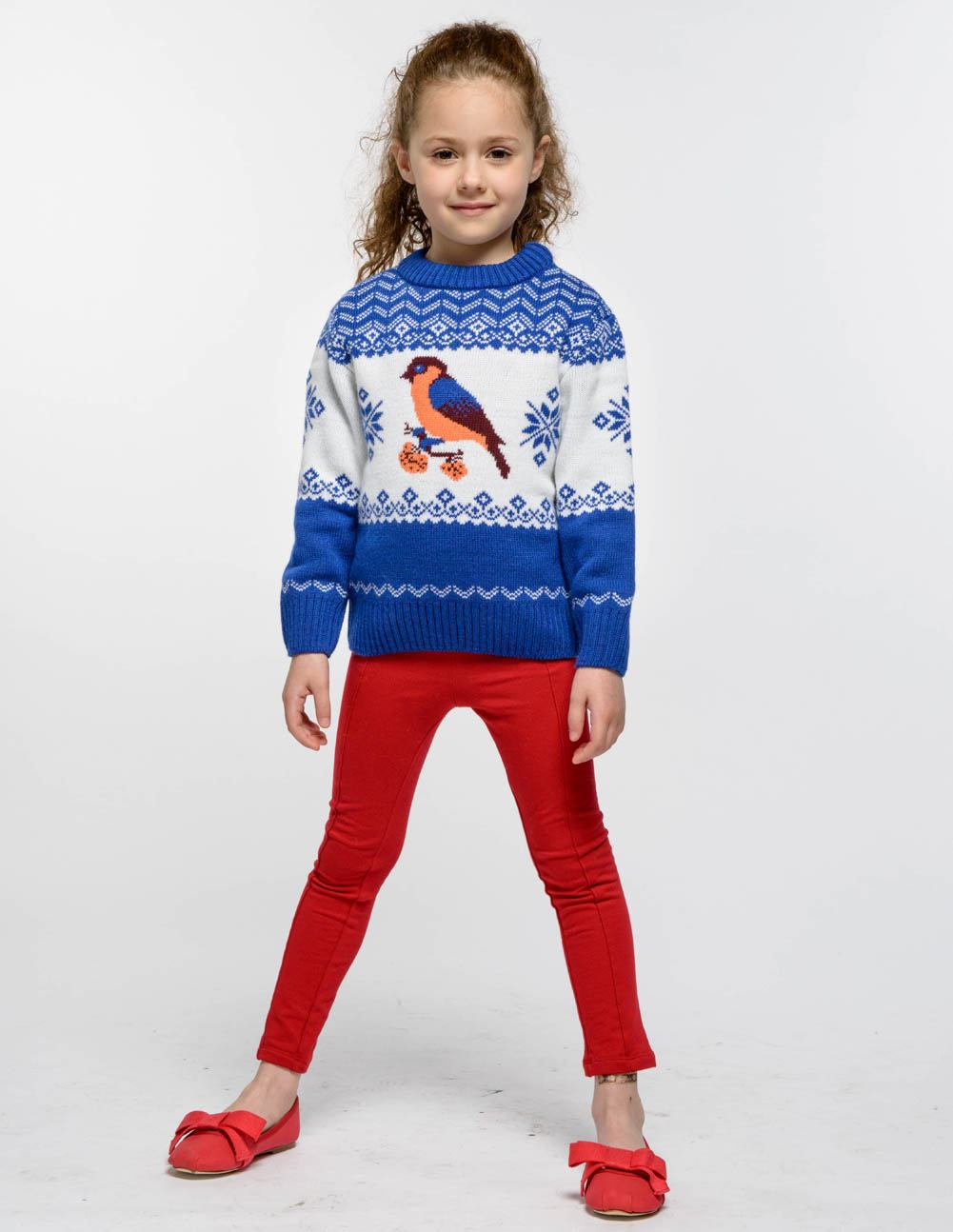 Детский свитер со снегирем - фото4